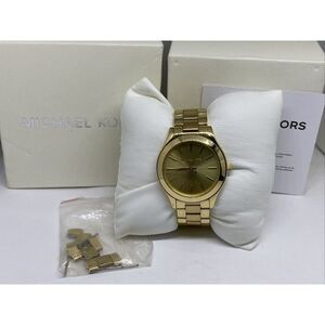 Michael Kors Mini Slim Runway MK-3512 Women's Gold Analog Dial Quartz Watch UB3